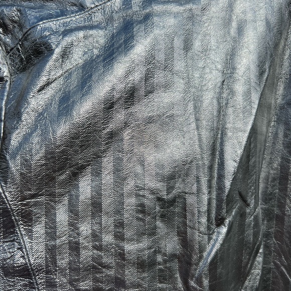Silver Metallic Leather Jacket - Picture 6 of 10